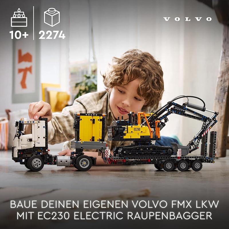Technic Volvo FMX LKW mit EC230 Electric Raupenbagger 42175