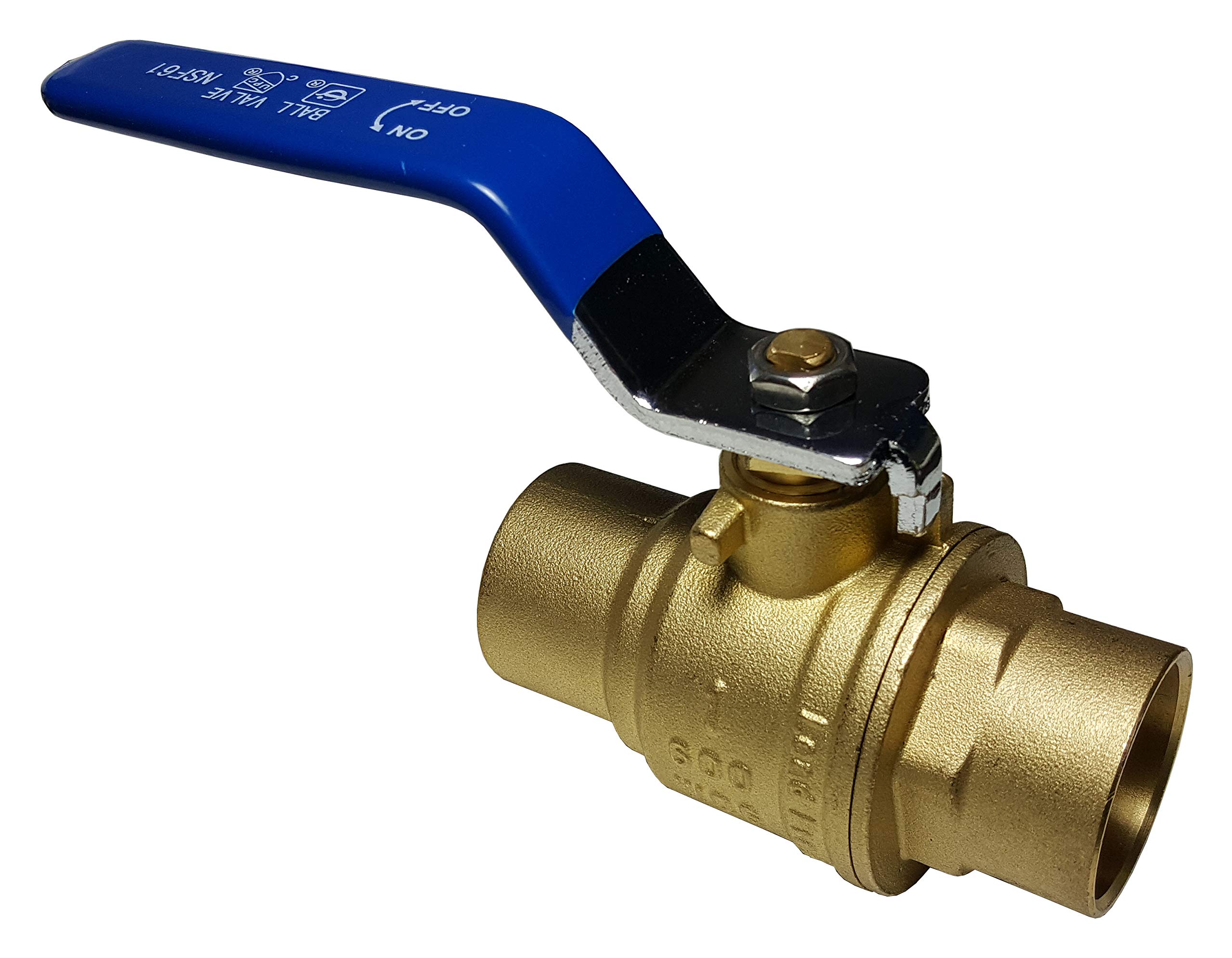 View 1 of 1 Piece XFITTING 1" Sweat Ball Valve, Brass, 600 WOG, 1/4 Turn, Metal Handle