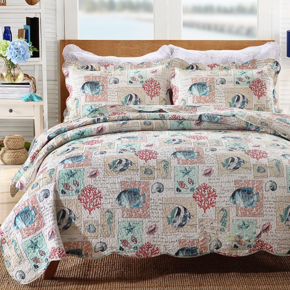 Best Newrara Seashell Beach Bedding King Beach Theme Cree Home