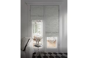 GoDear Design 99.99% Blackout Magnetic Roman Shades for Windows, No Drill No Tools Woven Cordless Blinds for Bedroom & Living Room, Thermal Insulated Window Door Curtains & Blinds, 27"W x 65"L, Ivory