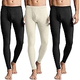 August Alley 3 Pack Men's Waffle Thermal Bottom Long Underwear Johns Soft Base Layer