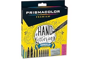 Prismacolor Premier Advanced Hand Lettering Set With Illustration Markers Art Pens Pencils Eraser And Tips Pamphlet Adult Coloring 13 Count