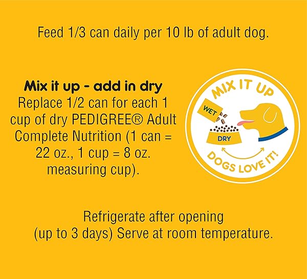 PEDIGREE CHUNKY GROUND DINNER WITH BEEF, BACON & CHEESE CANNED DOG FOOD 22 OZ