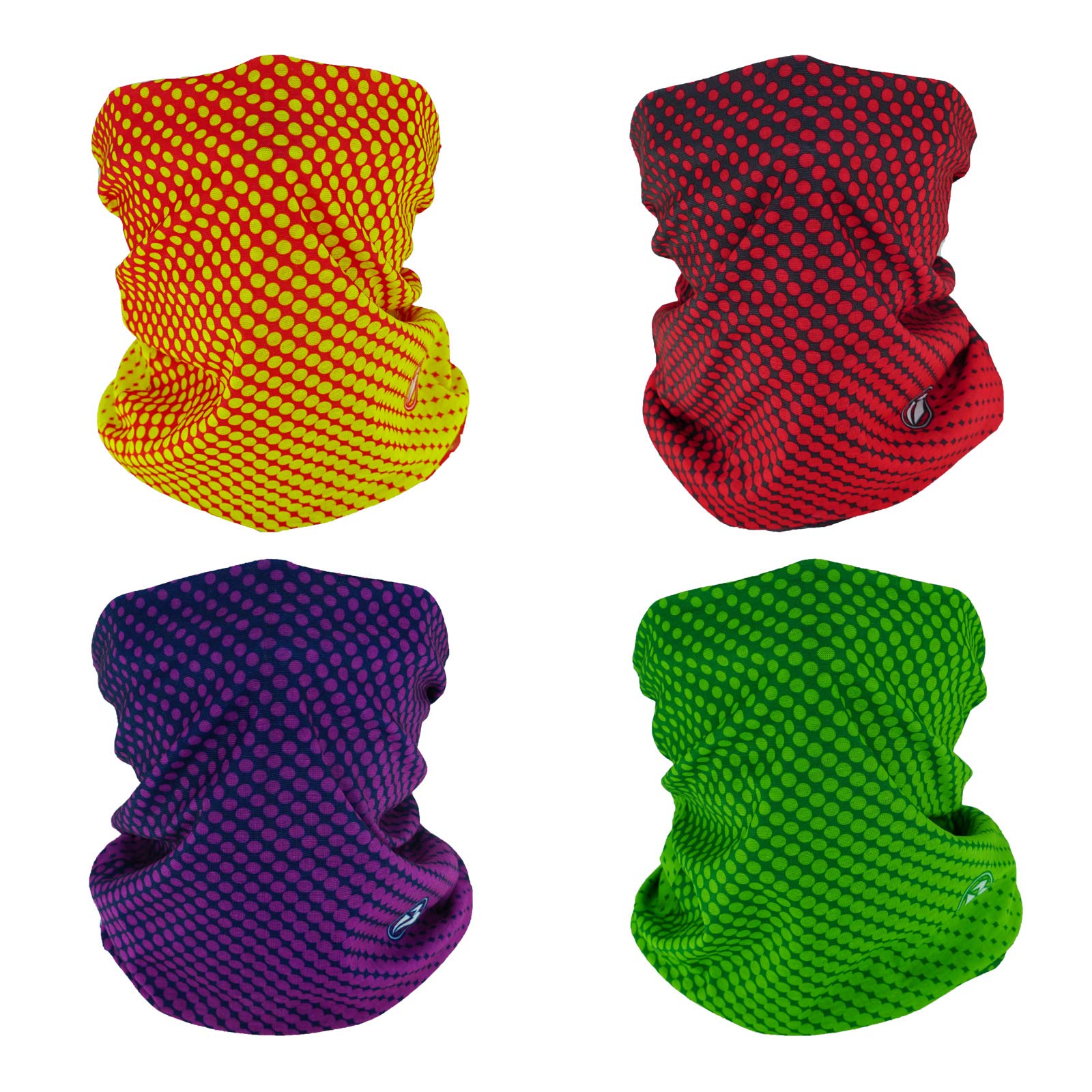 SMEHCF 4 Headband Bandana Balaclava Half Face Mask Shield Head Hair Scarf Neck Gaiter Hat Multipurpose For WoMen Men Breathable Reusable Washable Green Orange Purple Red Black Gradient Color