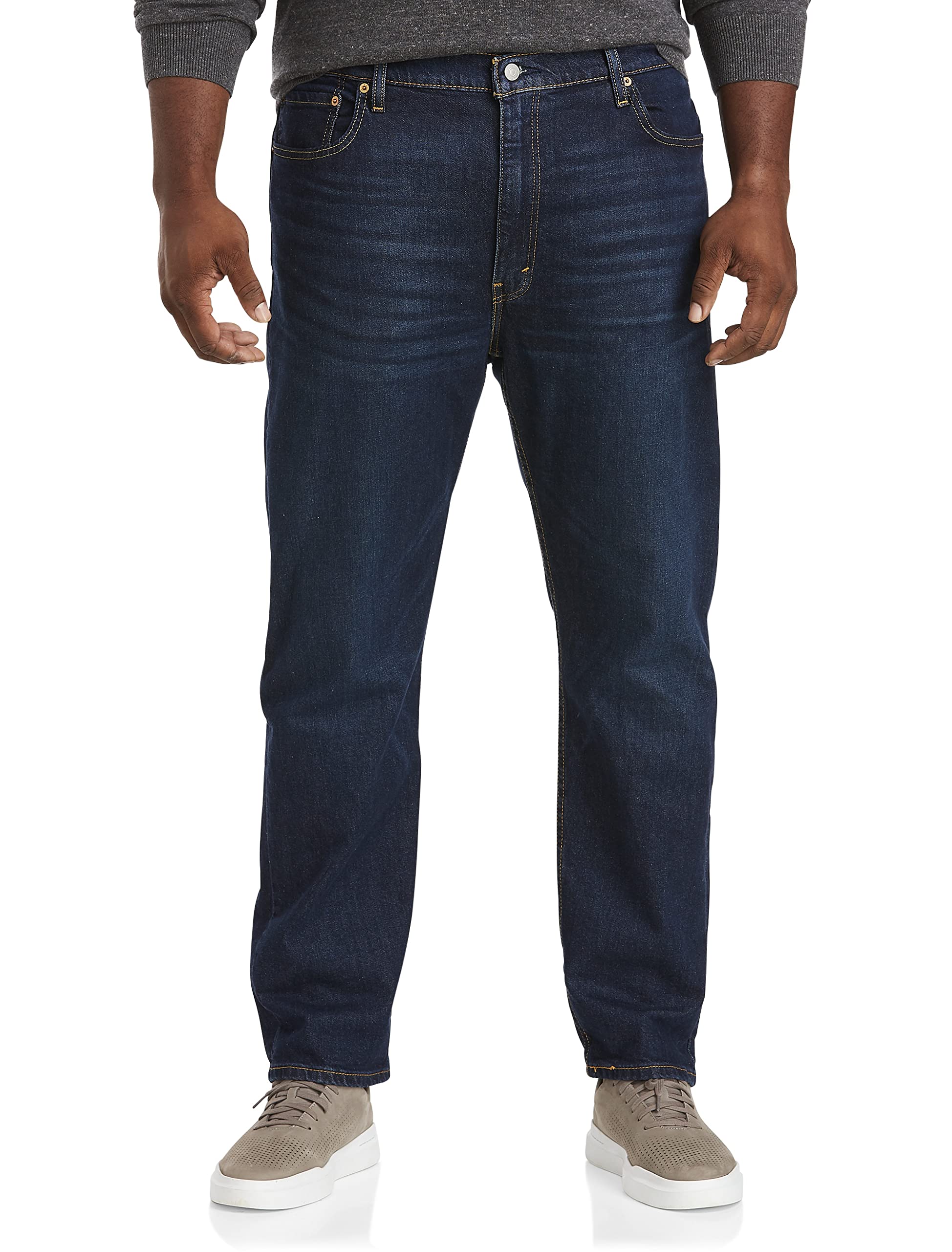 Levi's Men's 502 Taper Fit Jeans (Also Available in Big & Tall), Clean Run-Dark Indigo, 48Wx28L Image