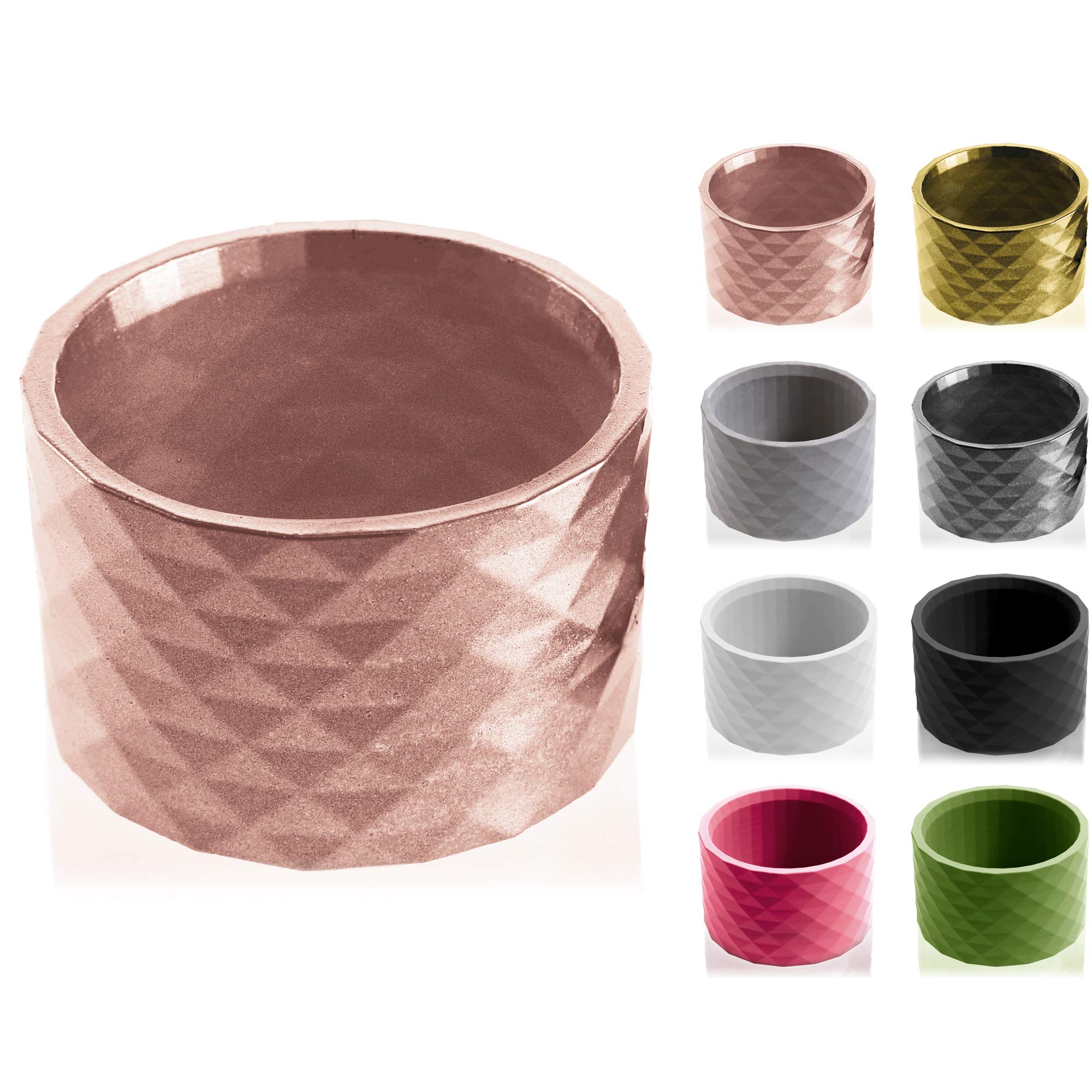 CONCRETTE Flower Pot, Rose Gold, 6x10x10 cm
