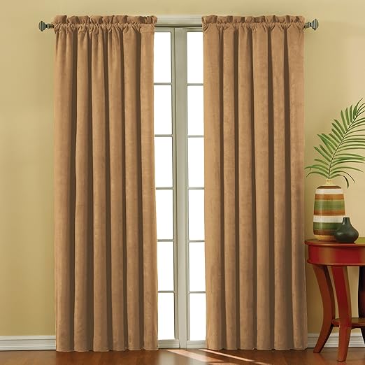 Amazon Com Eclipse Plush Solid Thermal Blackout Window Curtain