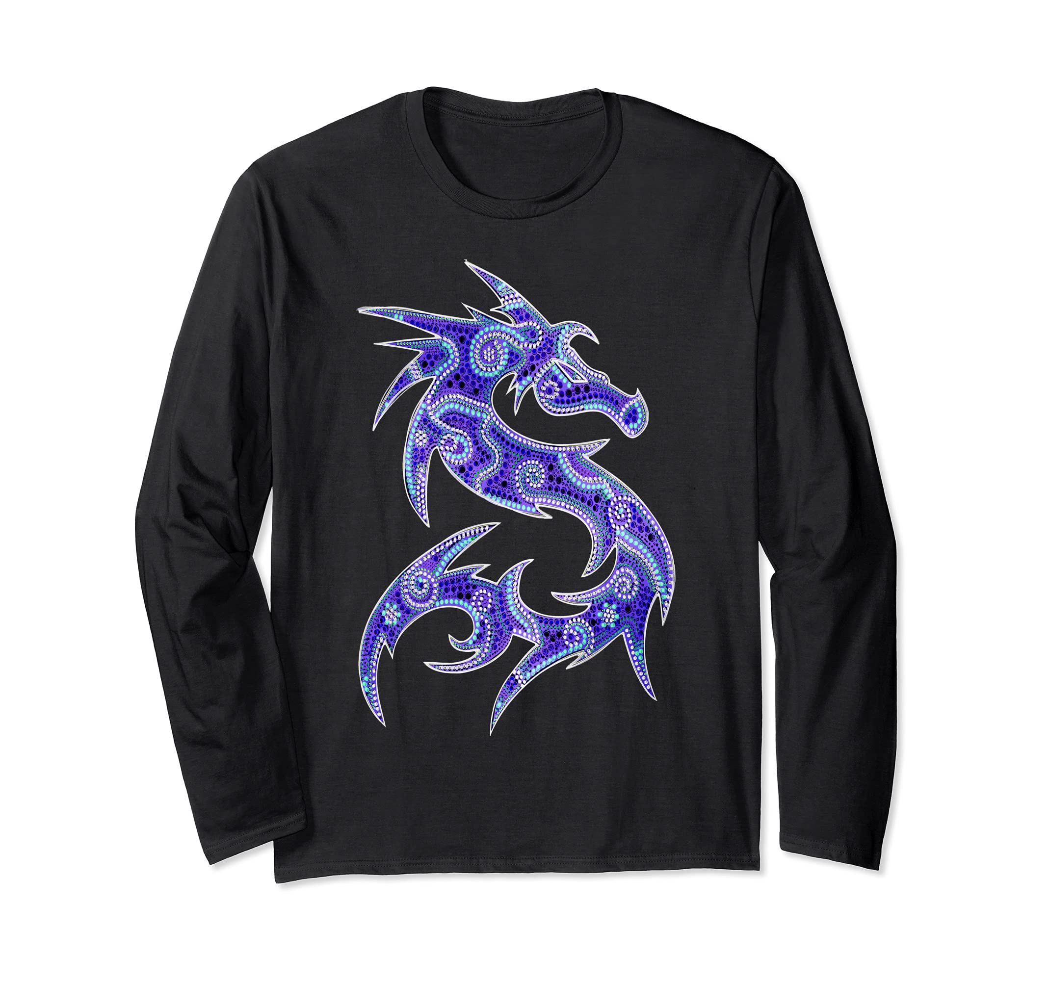 FANTASY DRAGON - dot painting art 5 - Fan Fun Long Sleeve T-Shirt