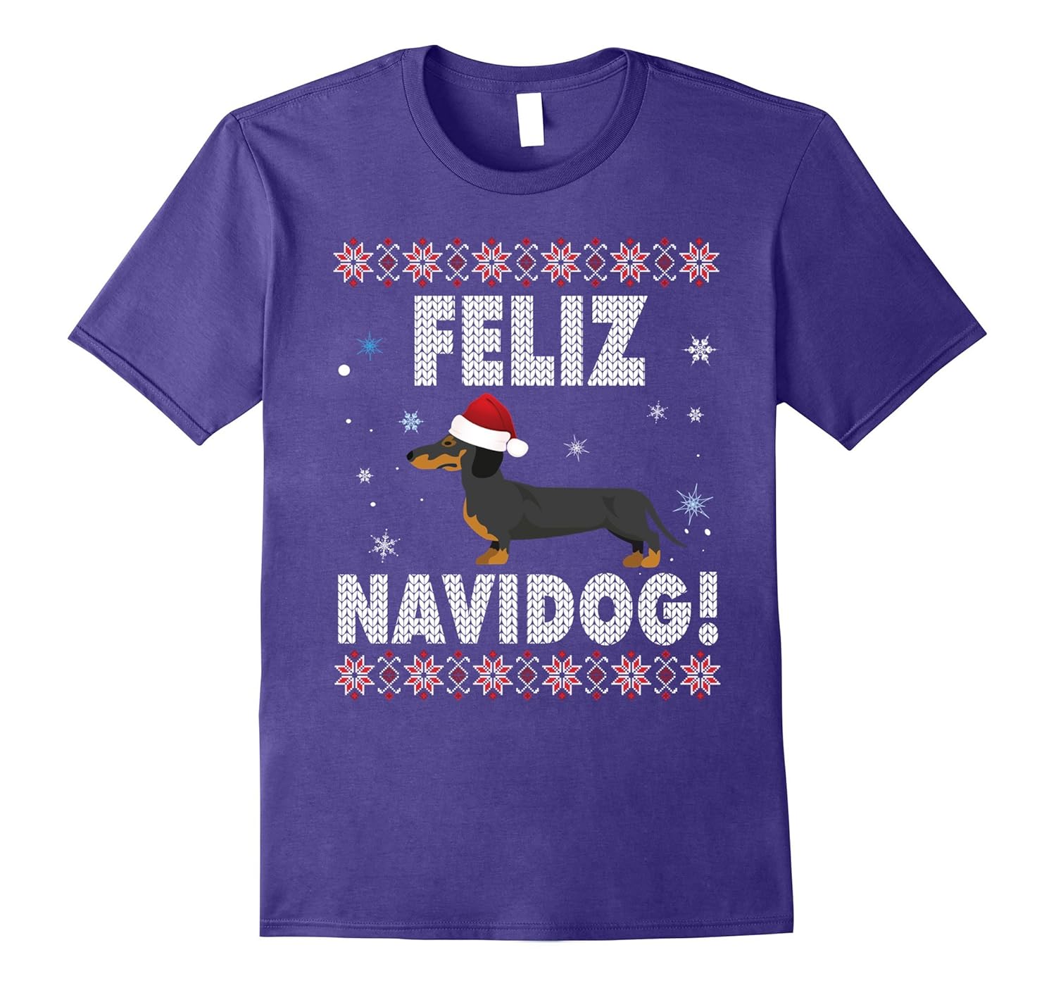 Feliz Navidog Cute Dachshund Dog Merry Christmas T-Shirt 2-ANZ