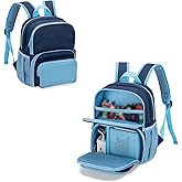 LoDrid Backpack Compatible with Tonie Box 2/1, Carrying Case with Multiple Pockets for Headphones, Charger and Accessories, Storage Bag for Audio Player Starter Set, Navy Blue (Patented Design)