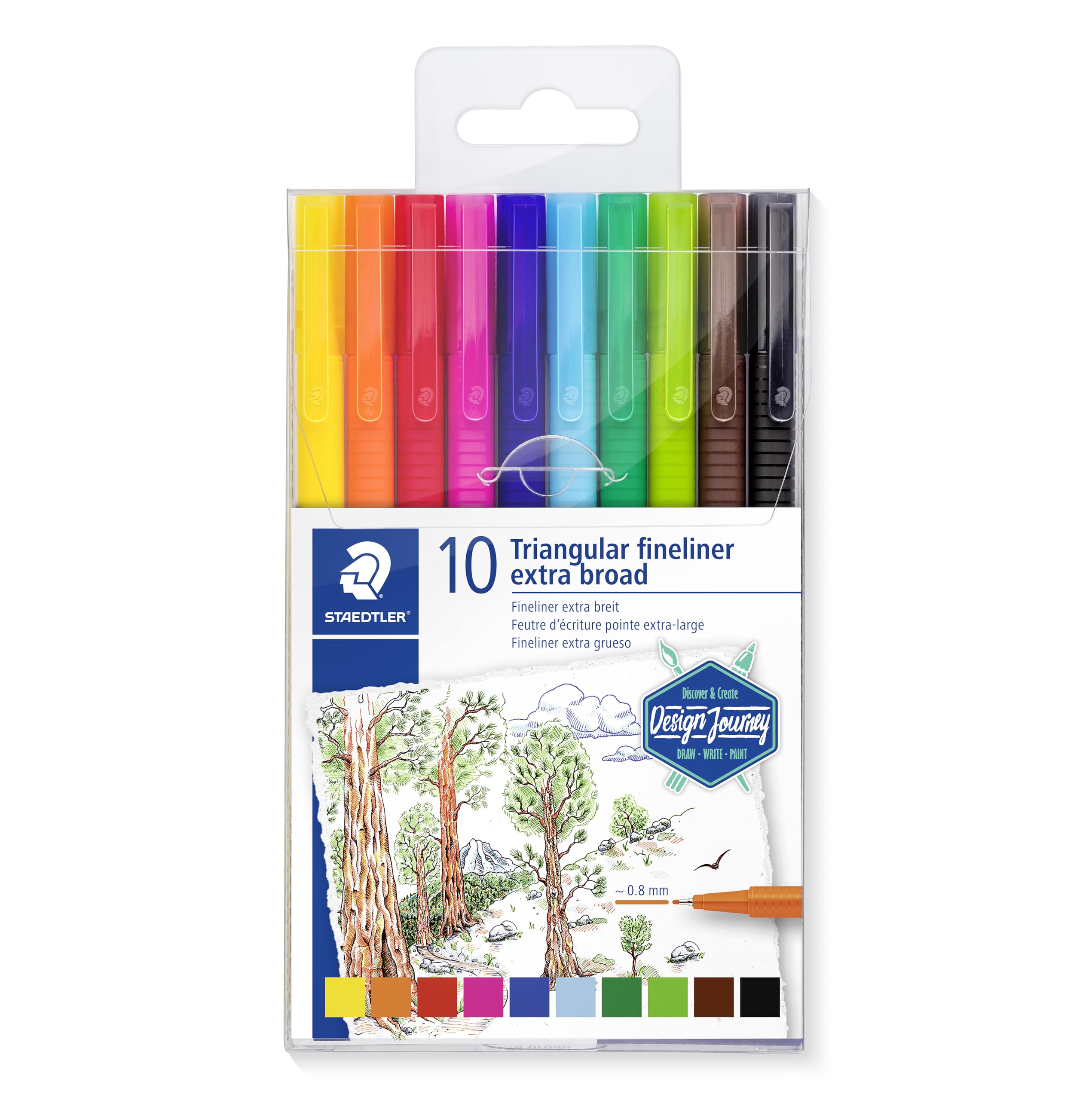 Staedtler 338 TB10-CST Broadliner Pens, Multicoloured
