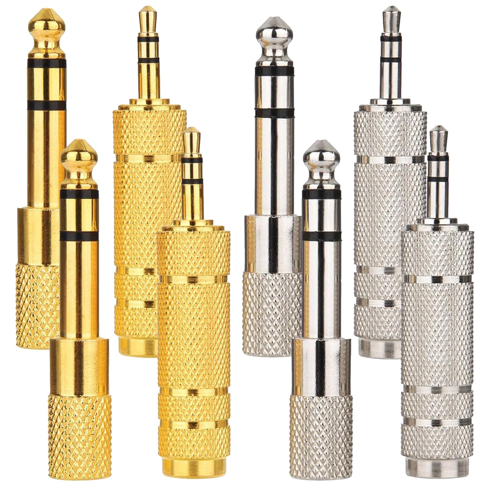 Lechengjia 8 pcs 6.35mm to 3.5mm Headphone Adapter - 1/4 inch Male to 1/8 inch Female Stereo Jack Converter With Female Plug
