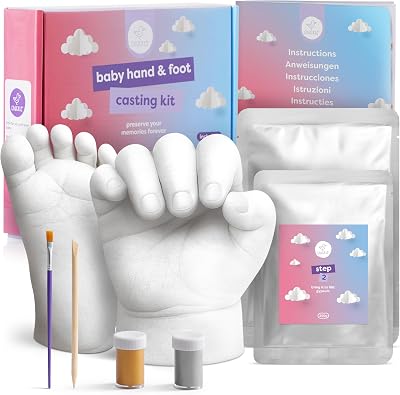 Chuckle Baby Handprint Footprint Casting Kit 3D Moulding Gift Set