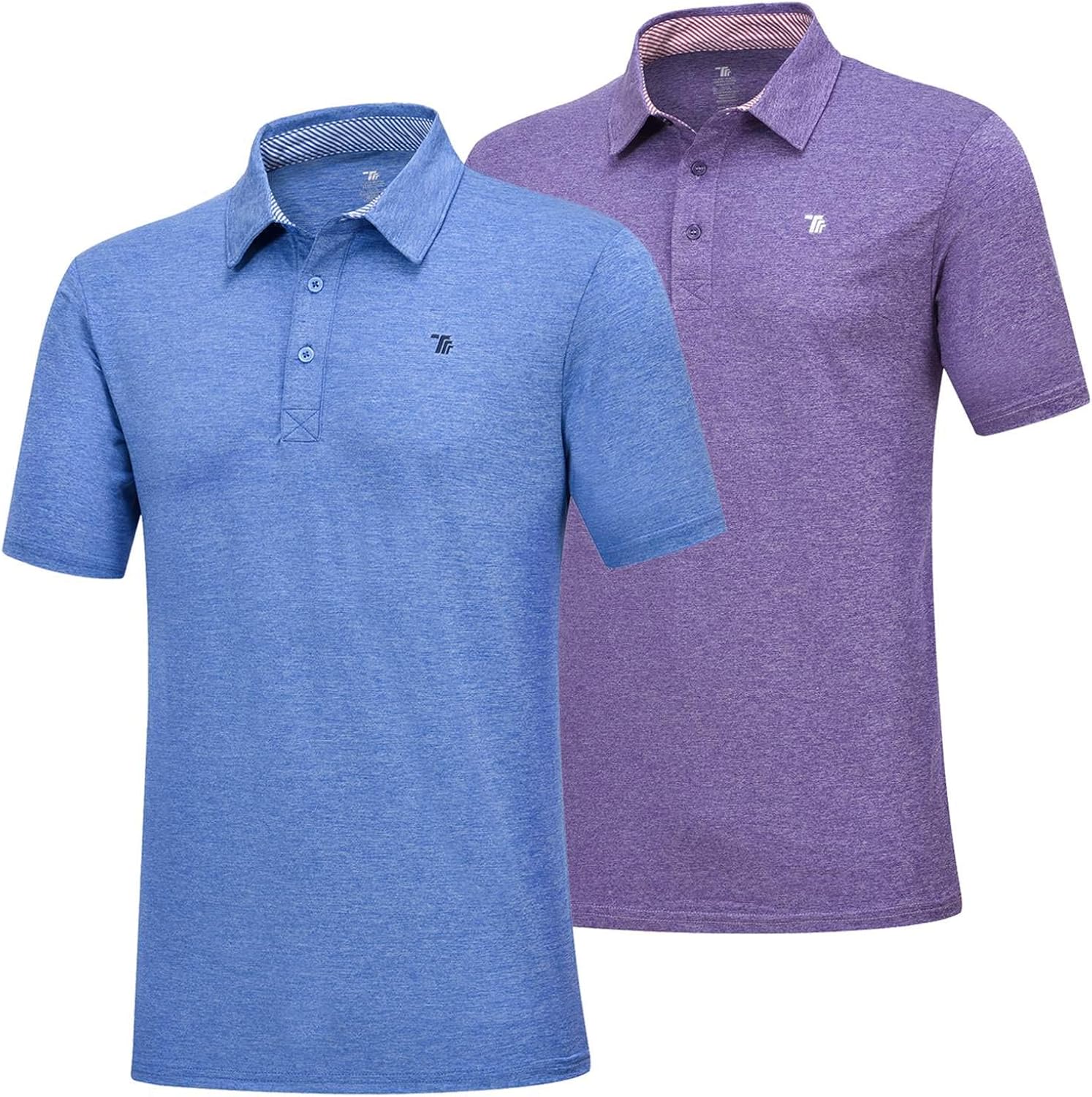 Rdruko Men's Polo Golf Shirts Quick Dry Moisture Wicking Running Training Casual Shirts 2 Pack at  Men’s Clothing store