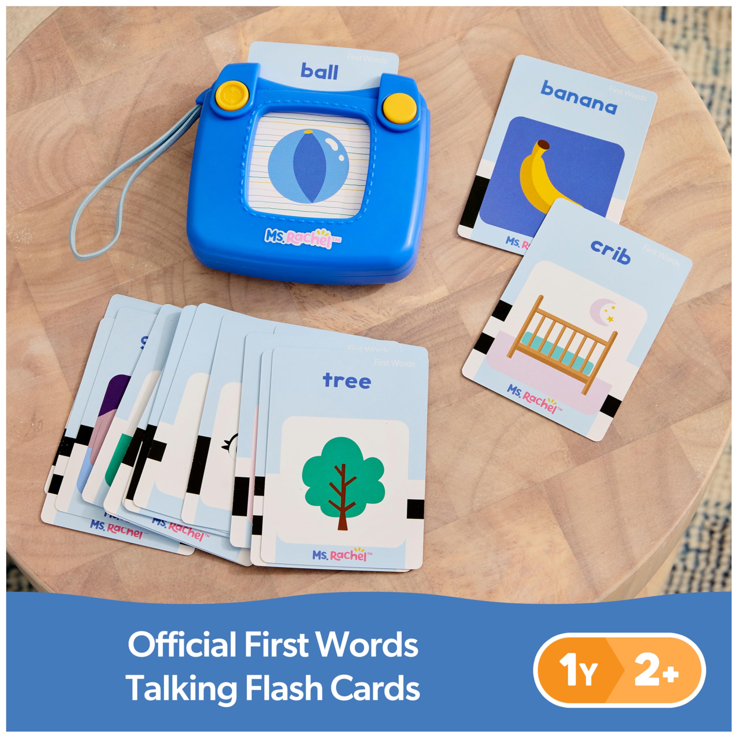 Ms. Rachel Official First Words Talking Flash Cards with Electronic Reader, 100 Words, Educational Toys & Toddler Toys for Girls & Boys Ages 1-2+