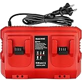Fast Charger Replacement for Milwaukee M18 Battery Charger Station – Dual Slot Charging Base Compatible with 18V Lithium-Ion Batteries, 48-11-1830, 48-11-1850, 48-11-1860, Smart LED Indicator