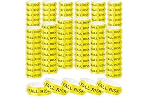 Simgoing 500 Pcs Fall Risk Bracelet Bulk Emergency Alert Wristband with Permanent Snap Closure PVC Medical Bracelets for Men Women Elderly Hospital Patient, Yellow