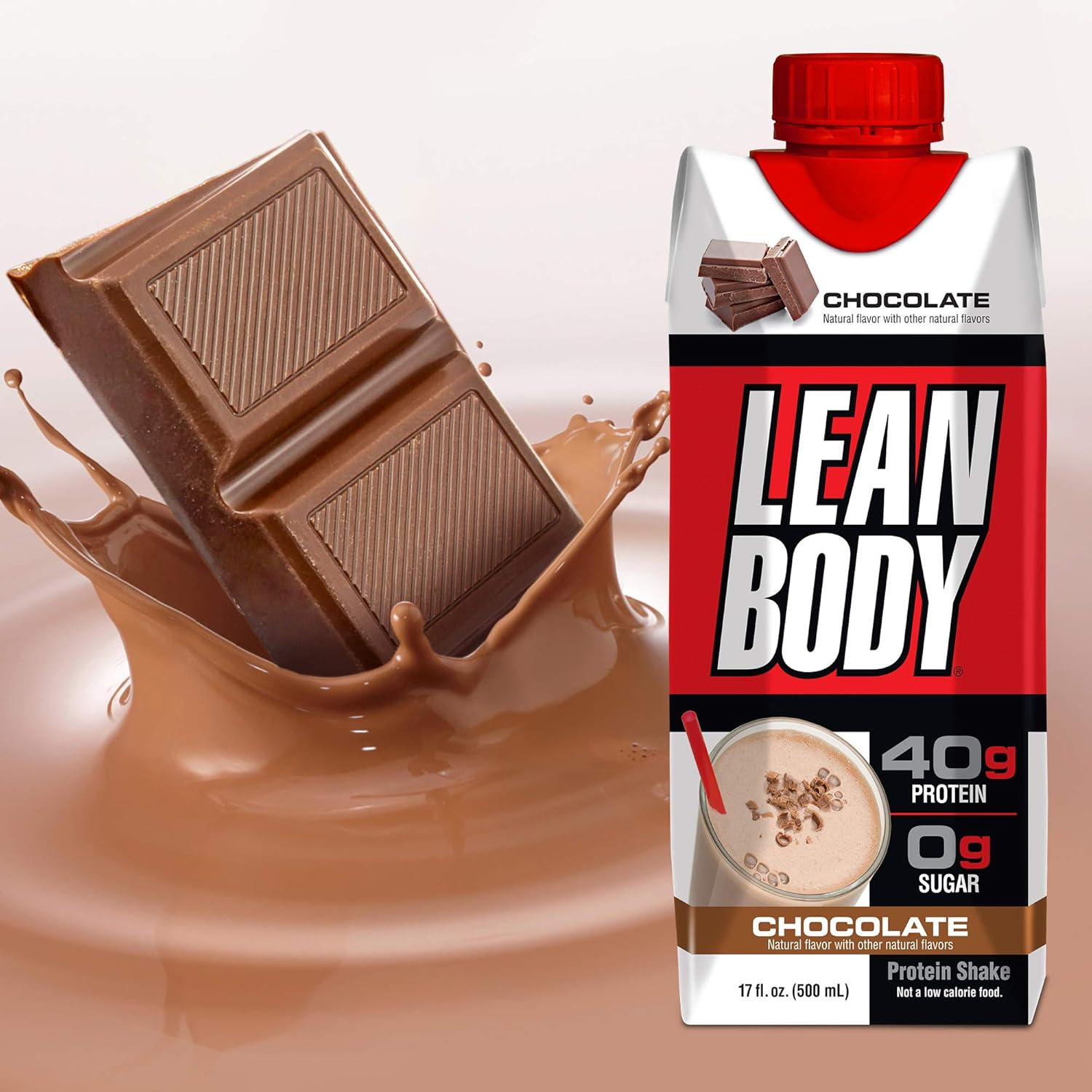 Lean Body Ready-to-Drink Chocolate Protein Shake, 40g Protein, Whey Blend, 0 Sugar, Gluten Free, 22 Vitamins & Minerals, (Recyclable Carton & Lid - Pack of 12) LABRADA: Health & Personal Care