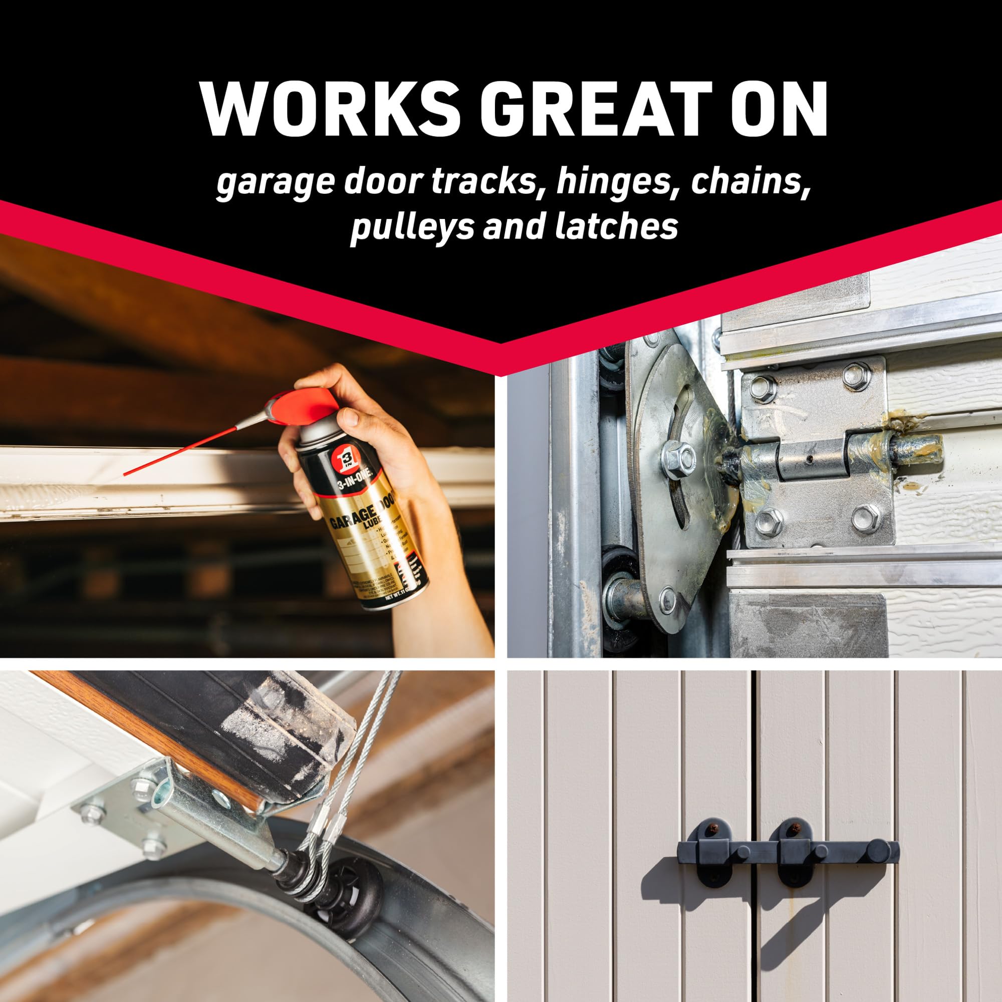 3-IN-ONE Garage Door Lubricant with SMART STRAW SPRAYS 2 WAYS, 11 OZ
