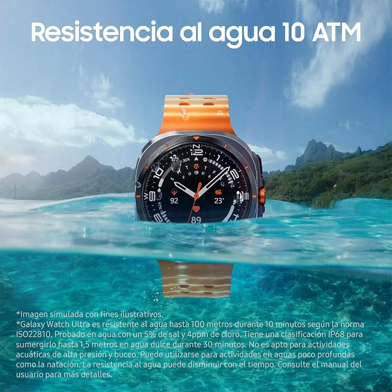 Samsung galaxy watch ultra lte 47 mm + carregador - smartwatch, monitoramento de saúde, rastreamento esportivo, cinza escuro (versão em espanhol)