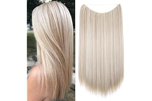 Hairro Invisible Wire Hair Extensions Halo Hair Extension with Adjustable Hidden Headband Secret Hairpiece Synthetic Fiber Fo