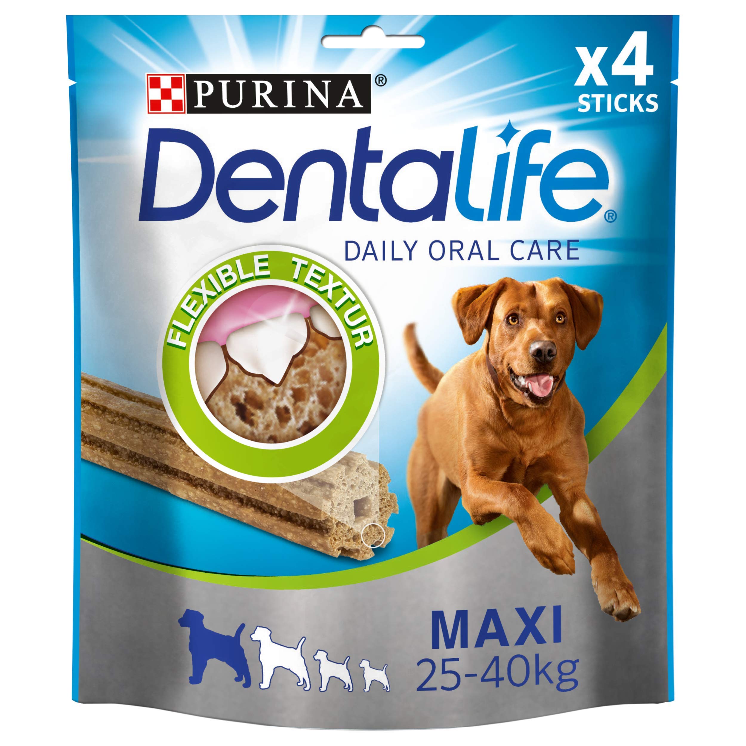 PURINA DENTALIFE Maxi Dog Dental Care Snacks, Reduces Tartar Formation, Chicken, Large Dogs, Pack of 5 (5 x 142 g)
