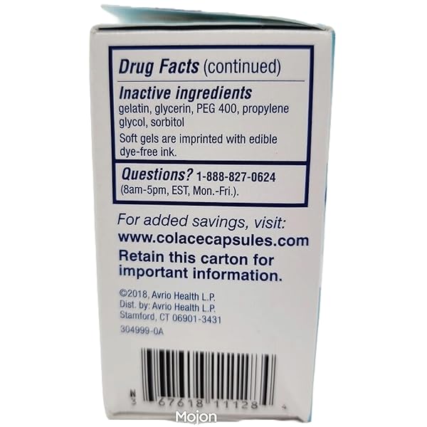 COLACE CLEAR DOCUSATE SODIUM STOOL SOFTENER 50MG, 28 COUNT PER BOX (4 PACK)