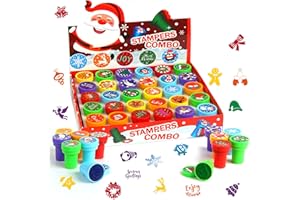 LOKIPA 30PCS Christmas Stampers, 6 Styles Christmas Stamps Kids Xmas Self-Ink Stamps for Xmas Party Favor