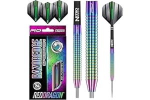 RED Dragon Razor Edge Spectron - Tungsten Professional Steel Darts Set with Flights and shafts - Available in 20g, 22g, 23g, 24g, 26g