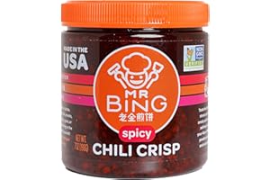 Mr. Bing Chili Crisp | Spicy - Delicious, Flavorful & Crunchy Chili Oil - Made in USA Chili Paste Hot Sauce - Gluten Free, Ve