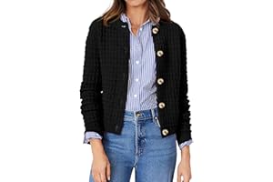 PRETTYGARDEN Women's Knit Cardigan Sweaters Casual Long Sleeve Open Front Button Down Trendy Jackets Outerwear