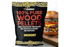 Kona 100% Hickory Smoker Pellets, Intended for Ninja Woodfire Outdoor Grill, 2 lb Resealable Bag