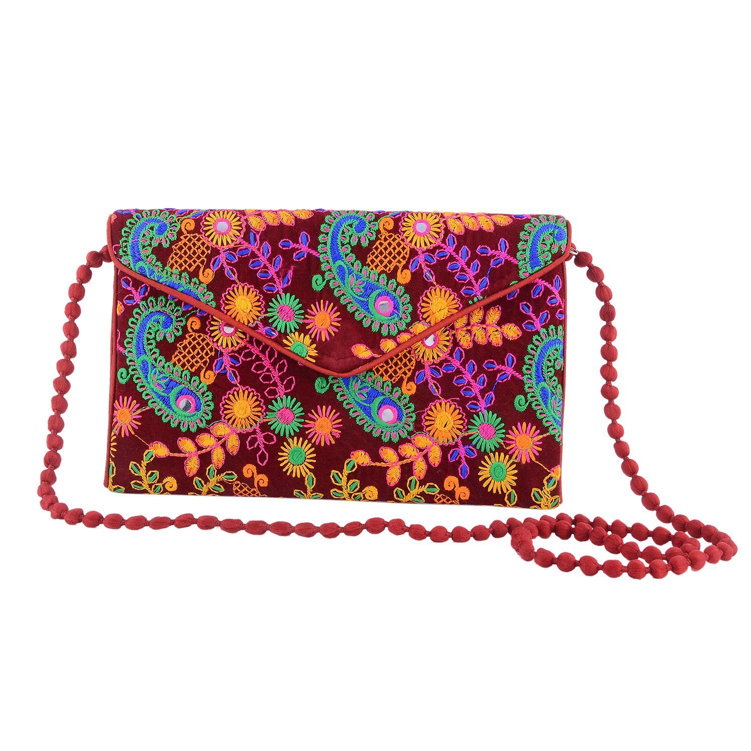 craft trade cotton embroidered clutch bag for women & girls