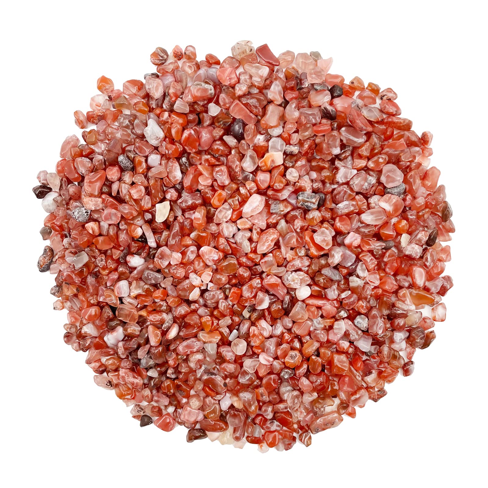 0.88lb/400g Small Natural Irregular Shaped Crystal Quartz Rock Tumbled Chips Crushed Stone Healing Reiki Crystal Gemstones for Garden Vases Plants Decoration (Red)