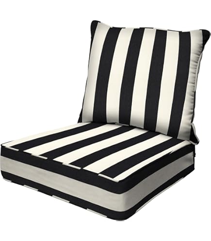 アウトドア寝具 Pasand Cotton Stripe Seat Cushion Amazon.com: Pillow Perfect Stripe Indoor/Outdoor Chair Seat