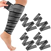 Syhood Compression Bandage Wraps for Leg, Elastic Calf Compression Sleeve Ankle Support, Adjustable Plus Size for Men and Women Stabilising Ligament, Joint Pain, Sports(4 Pieces,71 Inches)