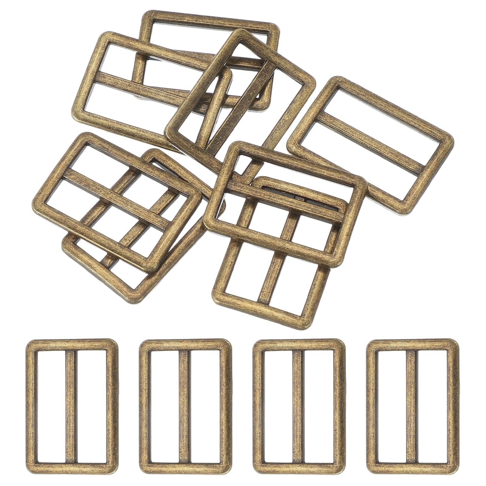 uxcell 8pcs Flat Metal Slide Buckle, 1" Zinc Alloy