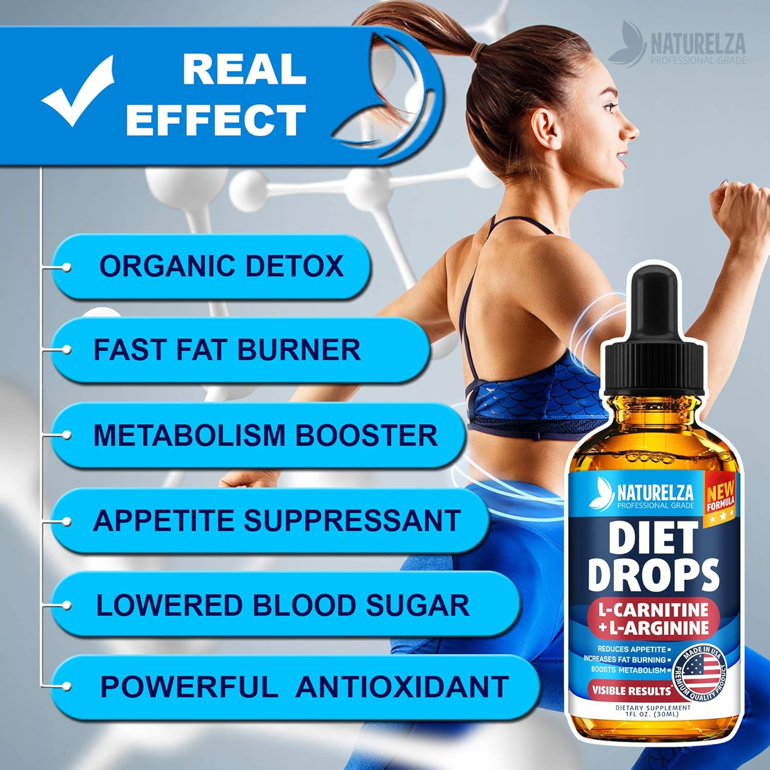 Weight Loss Drops - Made in USA - Best Diet Drops for Fat Loss - Effective Appetite Suppressant & Metabolism Booster - 100% Natural, Safe & Proven Ingredients - Non GMO Fat Burner - Garcinia Cambogia: Health & Personal Care