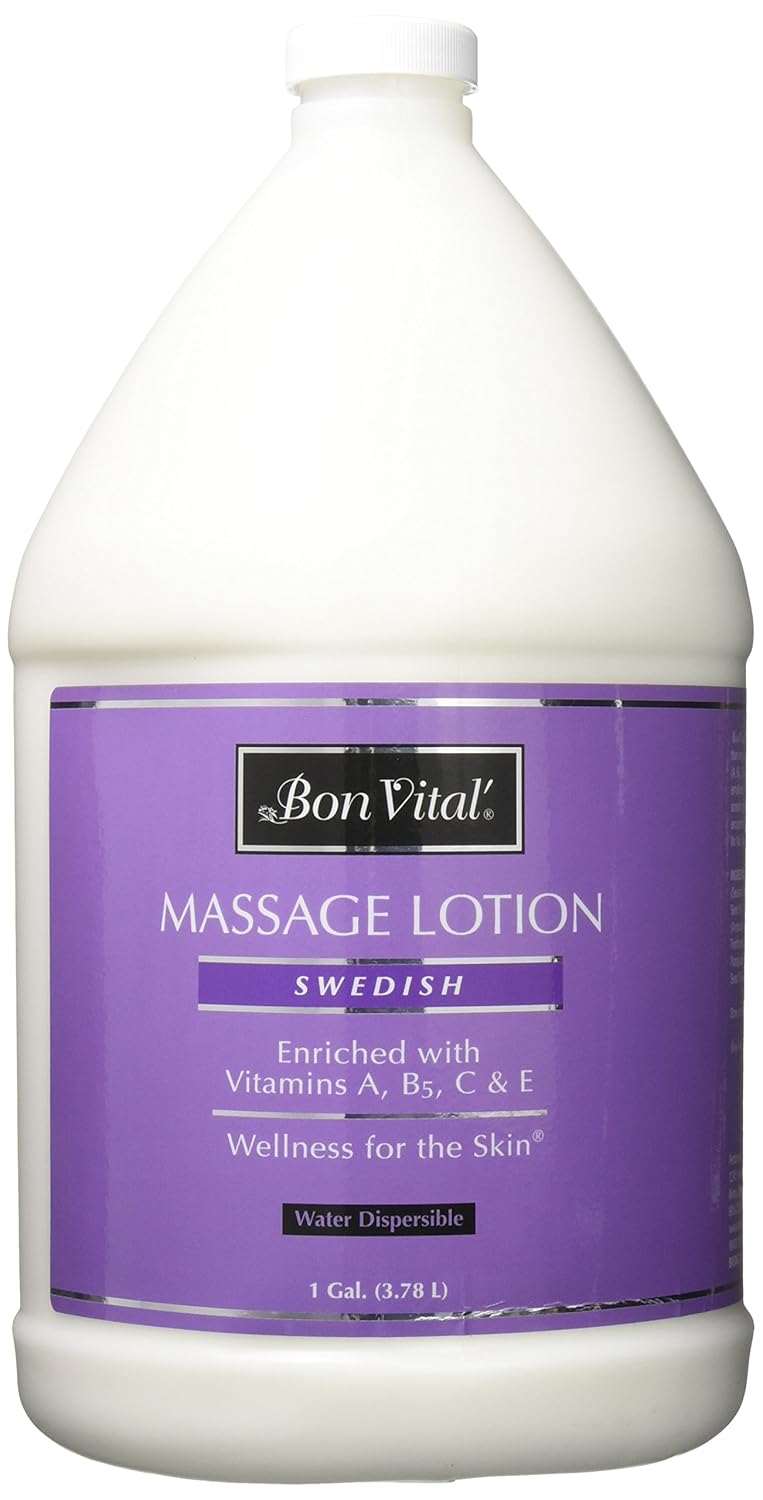 Bon Vital' Swedish Massage Lotion for Skin Tone Improvement, Dry Skin Repair, Increased Circulation, and Stress Relief, Great for Massage Therapists Who Perform Swedish and Sports Massages, 1 Gallon: Industrial & Scientific