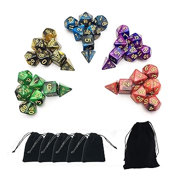 Smart Deals Pro 5 X 7 Die Series Two Colors Dungeons And Dragons Dnd Rpg Mtg Table Games Dice With Free Pouches