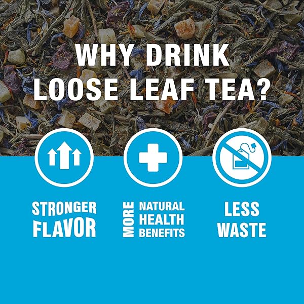 TIESTA TEA – PEACHES N’ GREEN, LOOSE LEAF, SMOOTH PEACH GREEN TEA, PREMIUM MEDIUM CAFFEINATED BLEND, MAKE HOT OR ICED, BREWS UP TO 25 CUPS, 2.0 OUNCE RESEALABLE POUCH