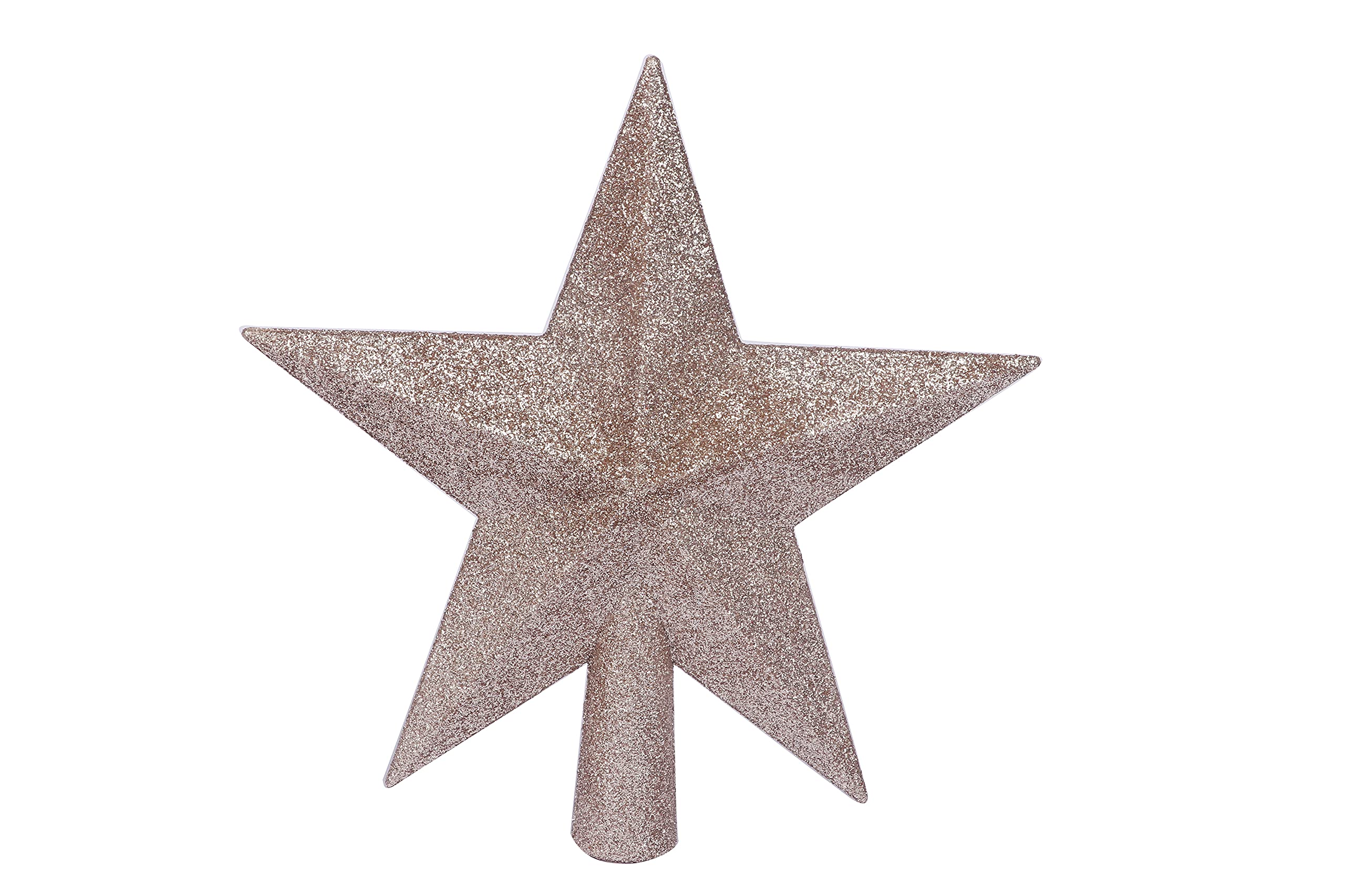 YYCRAFT Glitter Star Tree Topper Christmas Decoration-10 Inch,Champagne