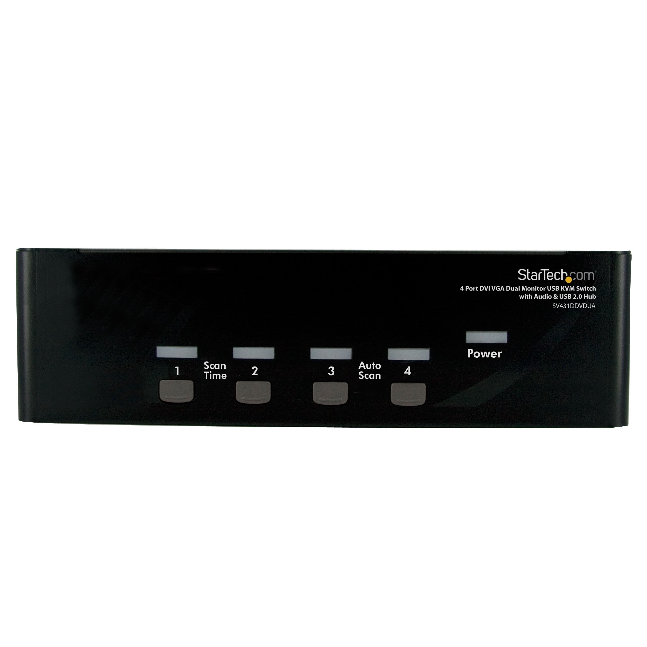 StarTech.com 4 Port DVI VGA Dual Monitor KVM Switch USB with Audio and USB 2.0 Hub (SV431DDVDUA)