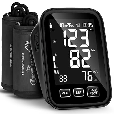Blood Pressure Machine for Home Use - 9"-17" M/L & 13"-21" XL Cuffs, 2 Size Cuffs Medium/Large and Extra Large, Accurate Digital Automatic Upper Arm BP Monitor, Large Backlit Display, 2-User Mode