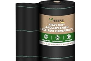 HOOPLE 4 * 150FT Premium Garden Weed Barrier Landscape Fabric Durable & Heavy-Duty Weed Block, Easy Setup & Superior Weed Control (4 * 150FT)