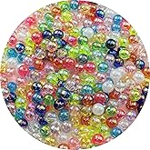 Pinhoollgo 300pcs 8mm Acrylic Round Beads AB Colors Acrylic Beads Round Spacer Beads with Hole for DIY Bracelet Necklace Jewelry Making Supplies Handmade Craft(Mixed Colors)