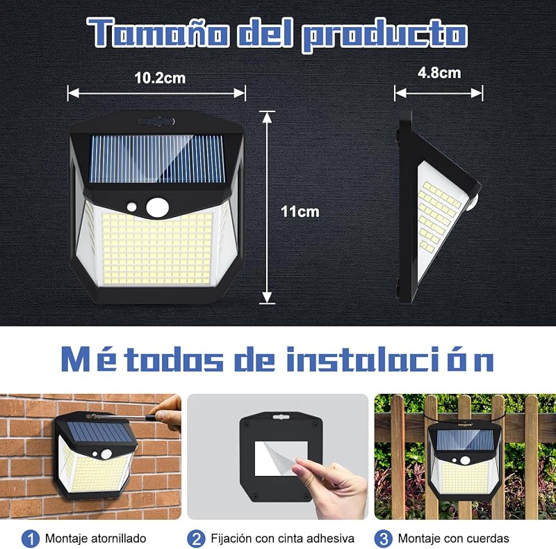 Solares Luz LED Exterior Jardín - 248 LEDs Solar Luces 3 Iluminación Modos