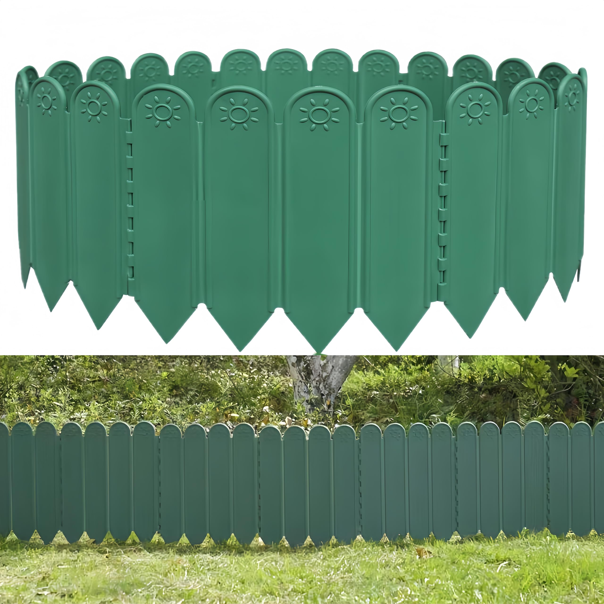 2M Garden Edging Border,Garden Landscape Edging Borders,Plastic Garden Bed Edging,Terrace Board Edging, Garden Fencing for Lawn, Landscaping, Patio Pathway.Flower Bed