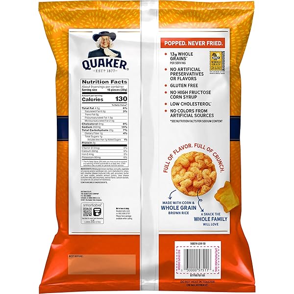 QUAKER RICE CRISPS CHEDDAR, 8.5 OZ