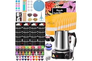 HACCAH Complete Candle Making Kit With Wax Melter, Candle Making Supplies, Diy Arts&Crafts Kits Gift For Adults,Beginners,Including Soy Wax,Electric Stove,Wicks,Rich Scents,Rubber Pads,Wick Clips,Spoon, Etc.